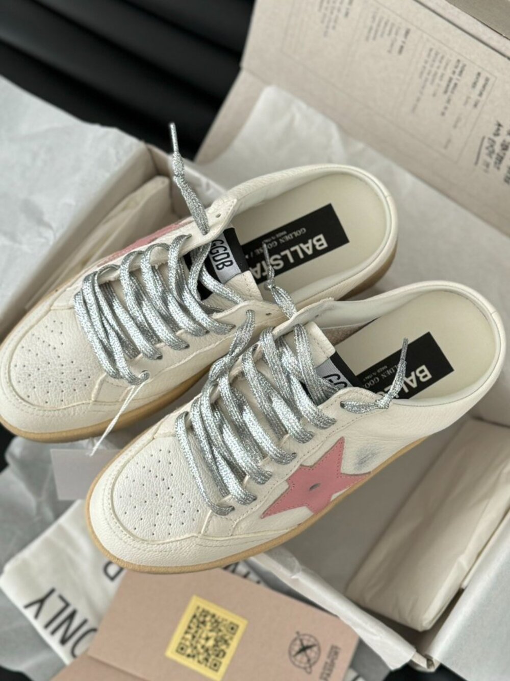 Golden Goose Ball Star White Pink Sneakers - Picture 4 of 9